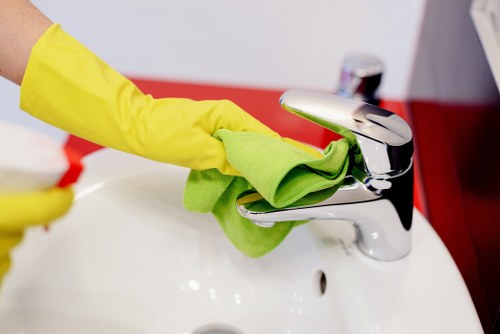 Professional office cleaner working in a commercial property near Shepherdsbush