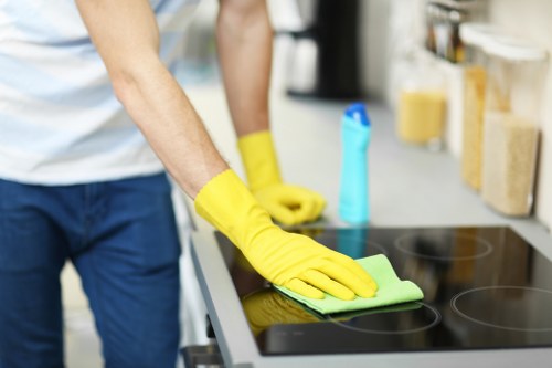 Regular cleaning checklist and organised cleaning supplies for Shepherdsbush properties